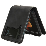 For Samsung Galaxy Z Flip4 5G Skin-feeling Half-split External Card Slot Folding Phone Case(Black)