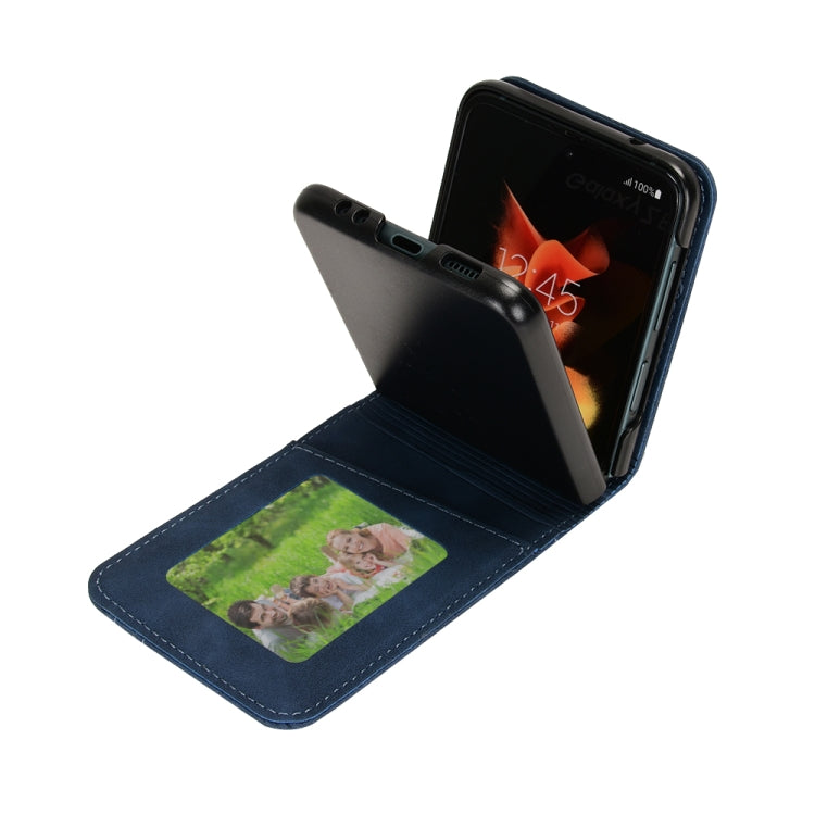 For Samsung Galaxy Z Flip4 5G Skin-feeling Half-split External Card Slot Folding Phone Case(Black)
