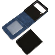 For Samsung Galaxy Z Flip4 5G Skin-feeling Half-split External Card Slot Folding Phone Case(Black)