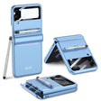 For Samsung Galaxy Z Flip4 GKK Magnetic Full Coverage Phone Flip Case with Pen(Blue) - Galaxy Z Flip4 5G Cases by GKK | Online Shopping South Africa | PMC TechLife | Buy Now Pay Later Mobicred