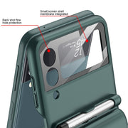 For Samsung Galaxy Z Flip4 GKK Magnetic Full Coverage Phone Flip Case with Pen(Dark Red)