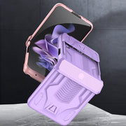 For Samsung Galaxy Z Flip4 GKK Sliding Camshield Magnetic Armor Flip Phone Case(Sweet Pink)