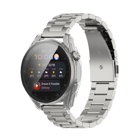For Huawei Watch3 Pro New PC + Tempered Glass Integrated Protective Watch Case(Transparent White)