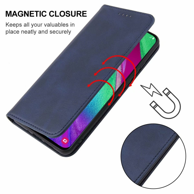 For Samsung Galaxy A40 Magnetic Closure Leather Phone Case(Blue)