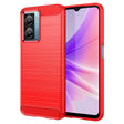 For OPPO A57S Carbon Fiber Brushed Texture TPU Case(Red) - OPPO Cases by PMC TechLife | Online Shopping South Africa | PMC TechLife