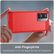 For OPPO A57S Carbon Fiber Brushed Texture TPU Case(Red)