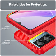 For OPPO A57S Carbon Fiber Brushed Texture TPU Case(Red)