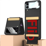 For Samsung Galaxy Z Flip4 GKK Ultra-thin Full Coverage Phone Flip Case with Wristband(Black)