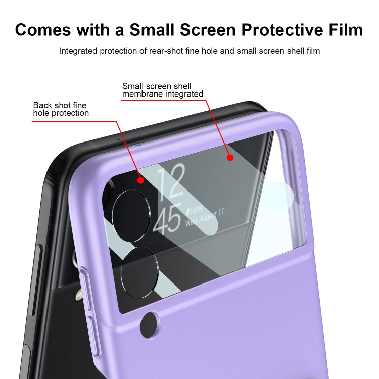 For Samsung Galaxy Z Flip4 GKK Ultra-thin Full Coverage Phone Flip Case with Wristband(Purple)