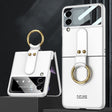 For Samsung Galaxy Z Flip4 GKK Ultra-thin PC Full Coverage Phone Flip Case with Ring Holder(Silver) - Galaxy Z Flip4 5G Cases by GKK | Online Shopping South Africa | PMC TechLife