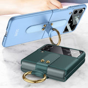 For Samsung Galaxy Z Flip4 GKK Ultra-thin PC Full Coverage Phone Flip Case with Ring Holder(Silver)
