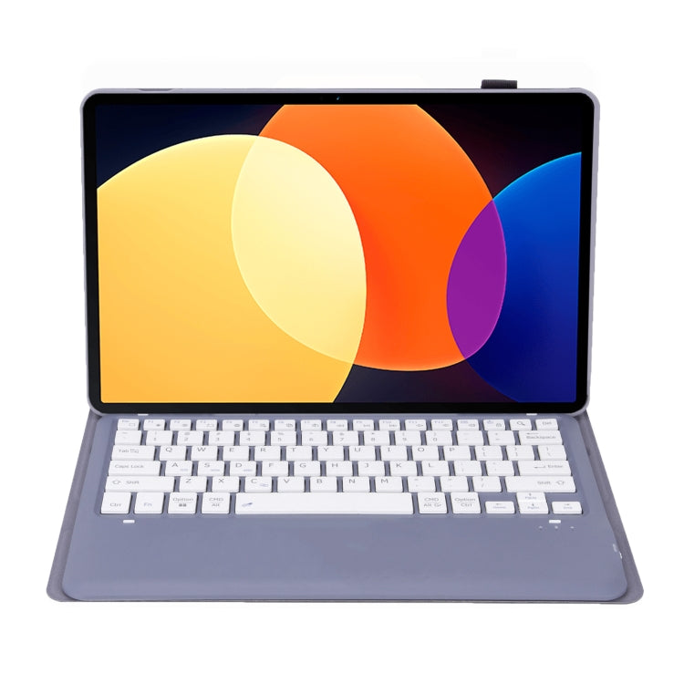 A0N4 Detachable Sheep Pattern TPU Bluetooth Keyboard Tablet Leather Case For Xiaomi Pad 5 Pro 12.4(Purple)
