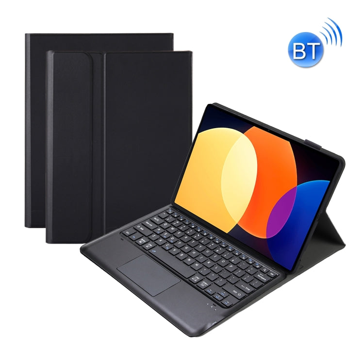 A0N4-A Detachable Sheep Pattern TPU Bluetooth Keyboard Tablet Leather Case with Touchpad For Xiaomi Pad 5 Pro 12.4(Black)