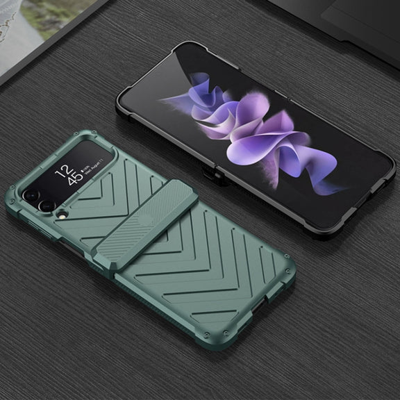 For Samsung Galaxy Z Flip4 GKK Magnetic Folding Swivel Armored Phone Case with Hinges(Forest Green)