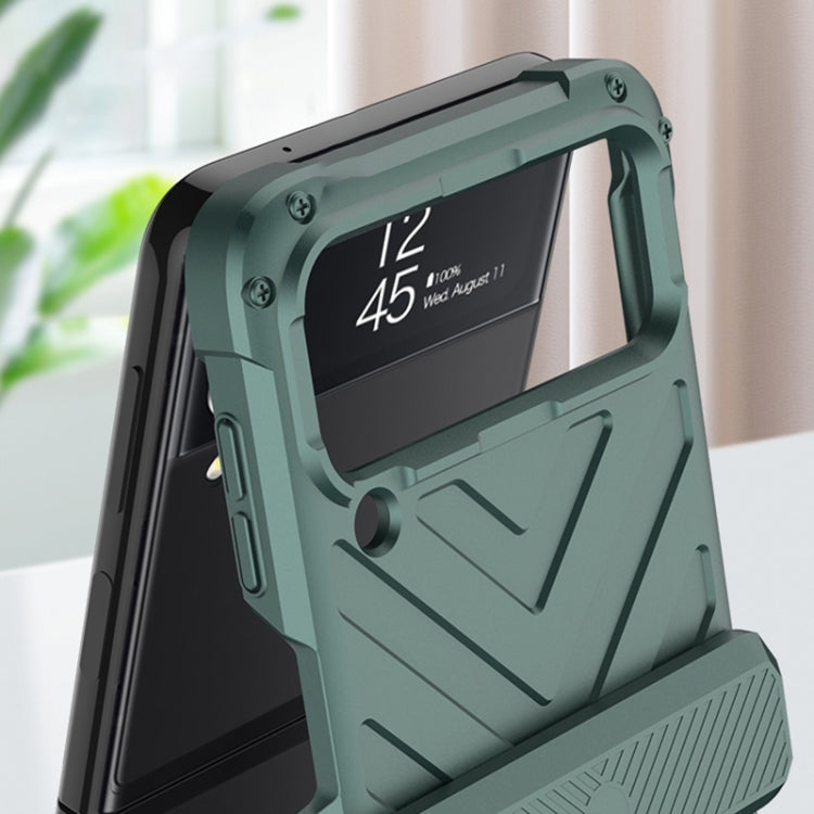 For Samsung Galaxy Z Flip4 GKK Magnetic Folding Swivel Armored Phone Case with Hinges(Black)