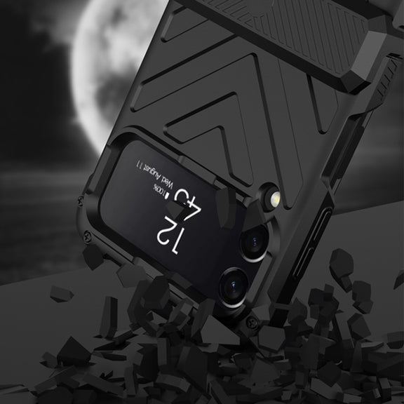 For Samsung Galaxy Z Flip4 GKK Magnetic Folding Swivel Armored Phone Case with Hinges(Black)