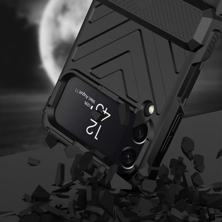For Samsung Galaxy Z Flip4 GKK Magnetic Folding Swivel Armored Phone Case with Hinges(Black)