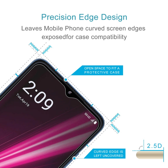 For T-Mobile REVVL 6 5G 10 PCS 0.26mm 9H 2.5D Tempered Glass Film