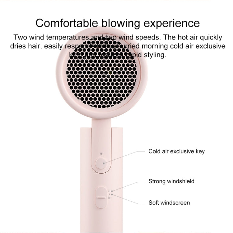 Original Xiaomi Mijia H100 Negative Ion Portable Electric Hair Dryer, US Plug(Pink)