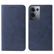 For OPPO Reno8 Pro Magnetic Closure Leather Phone Case(Blue)