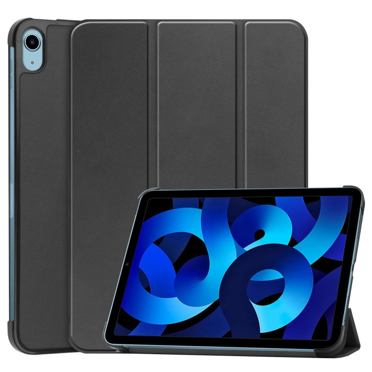 Solid Color Custer Texture Leather Tablet Case For iPad 10th Gen 10.9 2022 / 2025 (Black)