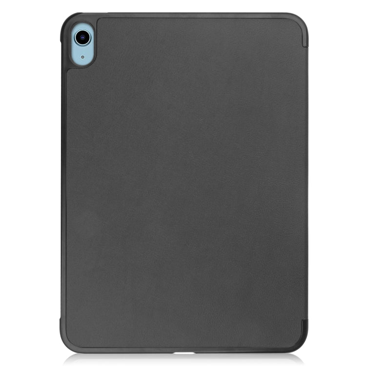 Solid Color Custer Texture Leather Tablet Case For iPad 10th Gen 10.9 2022 / 2025 (Black)