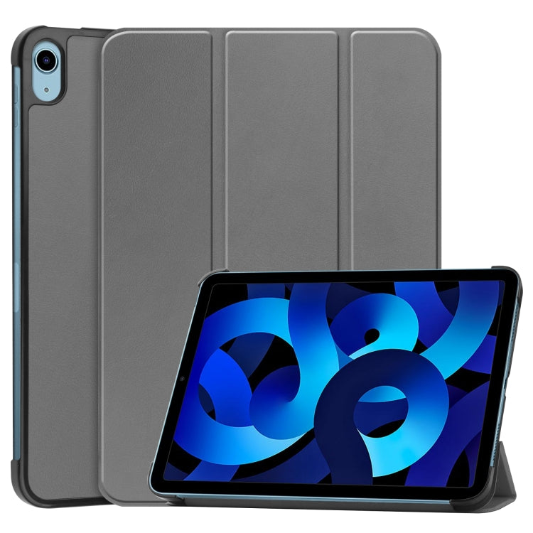 Solid Color Custer Texture Leather Tablet Case For iPad 10th Gen 10.9 2022 / 2025 (Gray)
