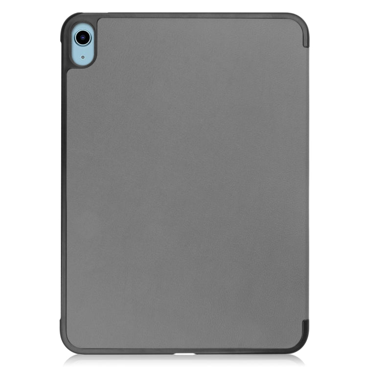 Solid Color Custer Texture Leather Tablet Case For iPad 10th Gen 10.9 2022 / 2025 (Gray)