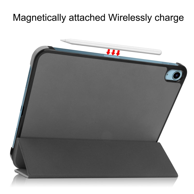 Solid Color Custer Texture Leather Tablet Case For iPad 10th Gen 10.9 2022 / 2025 (Gray)