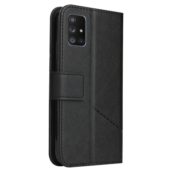 For Samsung Galaxy M31s GQUTROBE Right Angle Leather Phone Case(Black)