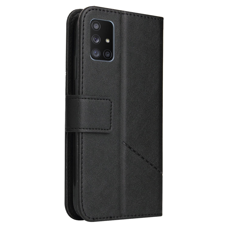 For Samsung Galaxy M31s GQUTROBE Right Angle Leather Phone Case(Black)