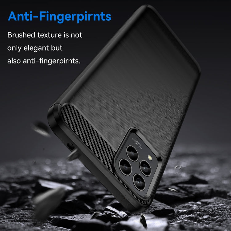 For T-Mobile REVVL 6 Pro 5G Brushed Texture Carbon Fiber TPU Phone Case(Black)