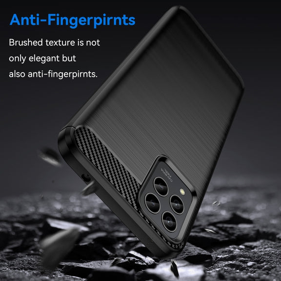 For T-Mobile REVVL 6 Pro 5G Brushed Texture Carbon Fiber TPU Phone Case(Black)