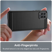 For T-Mobile REVVL 6 Pro 5G Brushed Texture Carbon Fiber TPU Phone Case(Black)