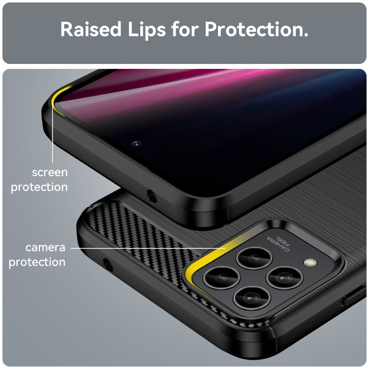 For T-Mobile REVVL 6 Pro 5G Brushed Texture Carbon Fiber TPU Phone Case(Black)
