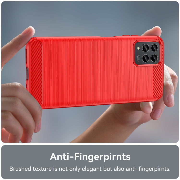 For T-Mobile REVVL 6 Pro 5G Brushed Texture Carbon Fiber TPU Phone Case(Red)