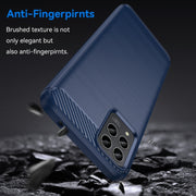 For T-Mobile REVVL 6 Pro 5G Brushed Texture Carbon Fiber TPU Phone Case(Blue)