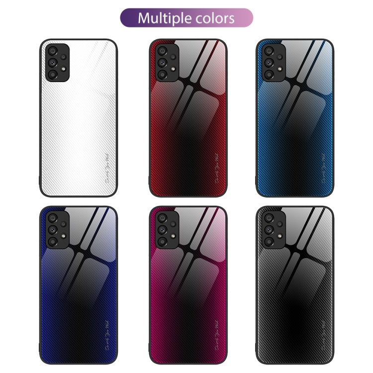 For Samsung Galaxy A53 5G Texture Gradient Glass TPU Phone Case(White)