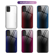 For Samsung Galaxy A53 5G Texture Gradient Glass TPU Phone Case(White)