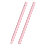3 in 1 Striped Liquid Silicone Stylus Case with Two Tip Caps For Apple Pencil 1(Pink)