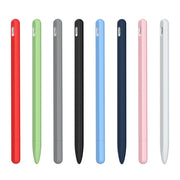 3 in 1 Striped Liquid Silicone Stylus Case with Two Tip Caps For Apple Pencil 1(Grey)