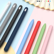 3 in 1 Striped Liquid Silicone Stylus Case with Two Tip Caps For Apple Pencil 1(Grey)