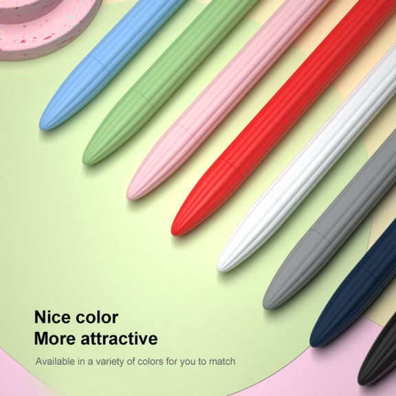 3 in 1 Striped Liquid Silicone Stylus Case with Two Tip Caps For Apple Pencil 2(Red)
