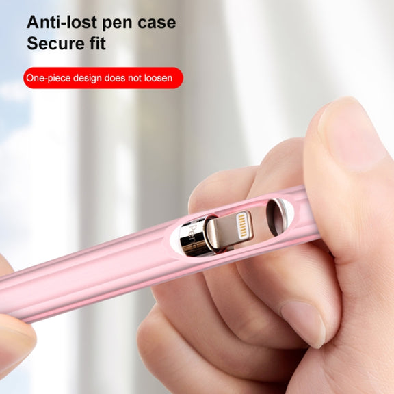 3 in 1 Striped Liquid Silicone Stylus Case with Two Tip Caps For Apple Pencil 2(Red)