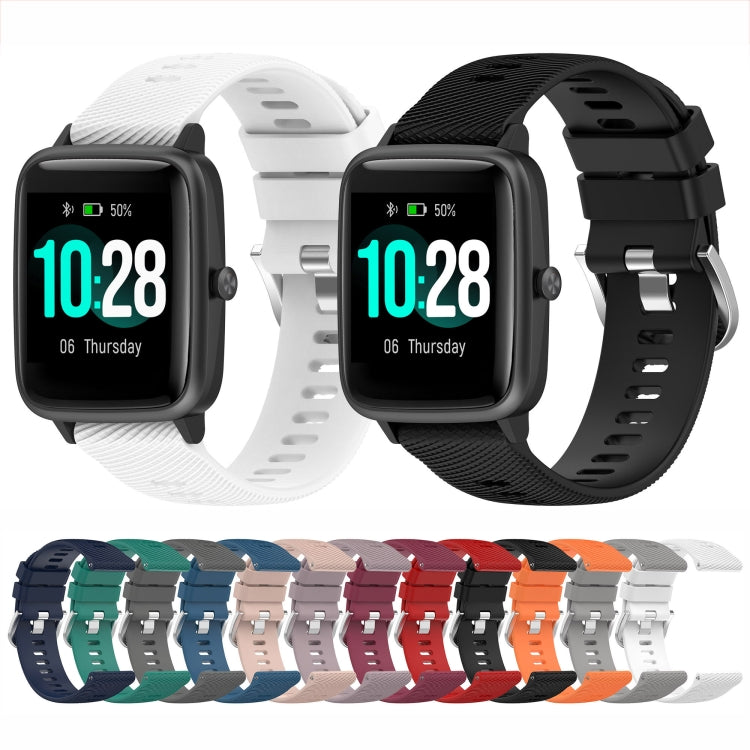 For Xiaomi Haylou Solar LS01 19mm Cross Textured Silicone Watch Band(Purple)