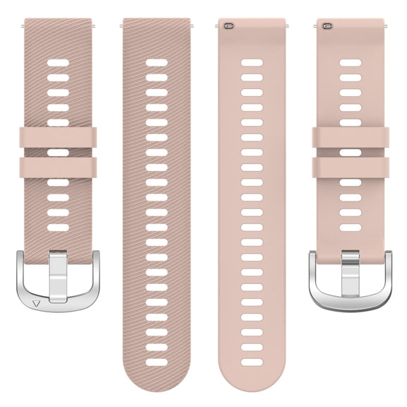 Compatible with Garmin Compatible witherunner255S 18mm Cross Textured Silicone Watch Band(Light Pink)
