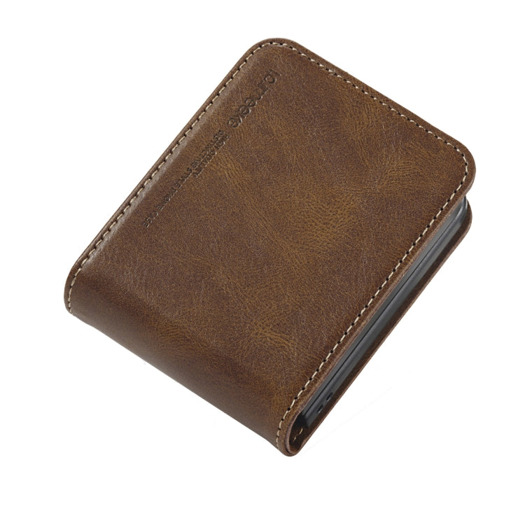 For Samsung Galaxy Z Flip4 5G LC.IMEEKE RFID Anti-theft Leather Phone Case(Brown)