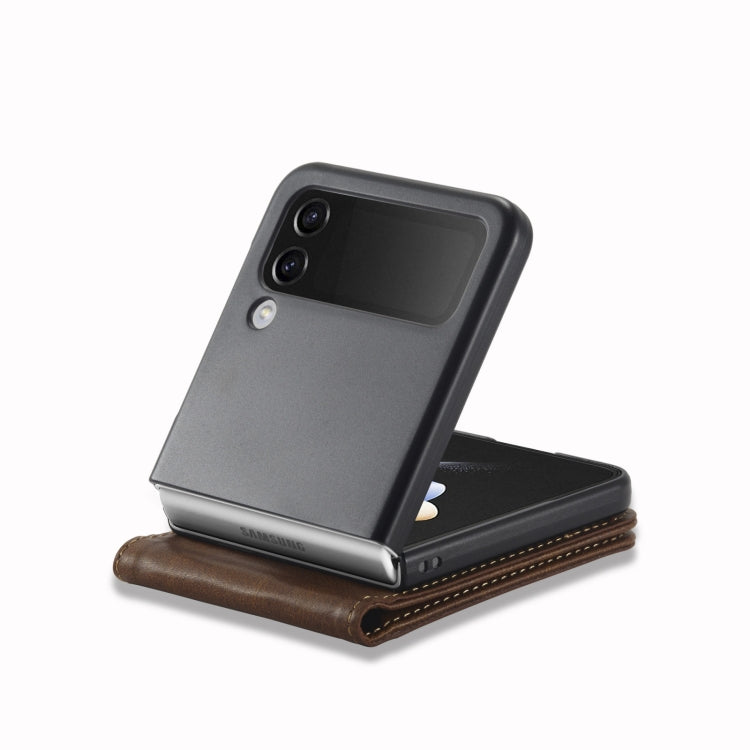 For Samsung Galaxy Z Flip4 5G LC.IMEEKE RFID Anti-theft Leather Phone Case(Brown)