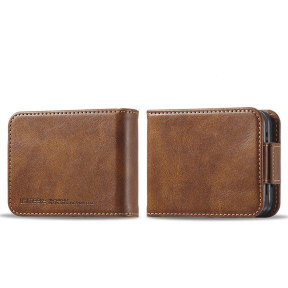 For Samsung Galaxy Z Flip4 5G LC.IMEEKE RFID Anti-theft Leather Phone Case(Brown)