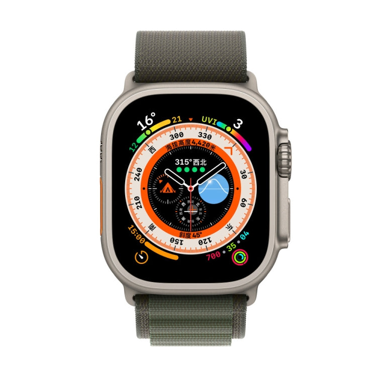 Nylon Loop Watch Band For Apple Watch 46mm / 49mm / 45mm / 44mm(Green)